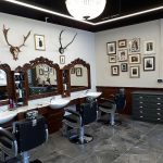 Completed barbershop interior